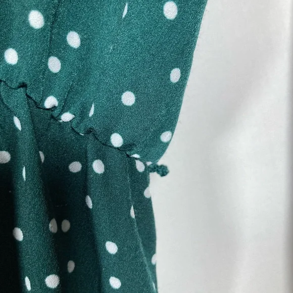 Uguest Green Polka Dot Long Sleeve Ruffle Dress Sz XXXL St.Patricks Day Spring - Picture 9 of 14